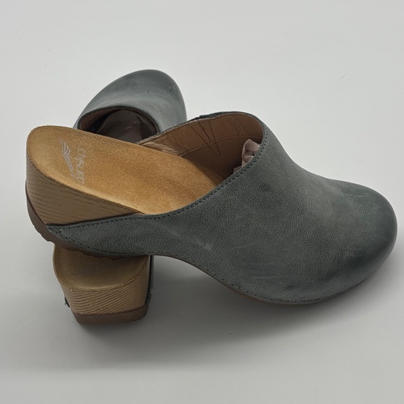 Dansko Talulah Milled Burnished Leather Mule/Clog Distressed Grey - Picture 4 of 10